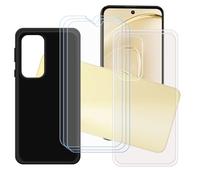 GYDQQKJ Coque pour Oukitel C68 + 3 pièces Verre Trempé Film Protection écran,Housse Etui Flexible Protection Souple Silicone Gel Transparente + Noir TPU Case Cover pour (7.20")