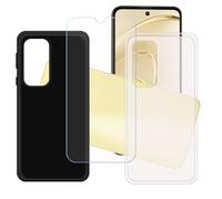 GYDQQKJ Coque pour Oukitel C68 + Verre Trempé Film Protection écran, Lot de 2 Housse Etui Flexible Protection Souple Silicone Gel Translucide + Noir TPU Case Cover pour (7.20")