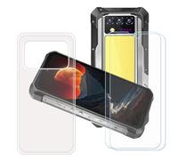 GYDQQKJ Coque pour Oukitel WP100 Titan + 2 pièces Verre Trempé Film Protection écran,Housse Etui Flexible Protection Souple Silicone Gel Transparente TPU Case Cover pour (6.80")