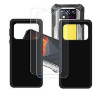 GYDQQKJ Coque pour Oukitel WP100 Titan + 2 pièces Verre Trempé Film Protection écran, Lot de 2 Housse Etui Flexible Protection Souple Silicone Gel Noir TPU Case Cover pour (6.80")
