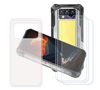 GYDQQKJ Coque pour Oukitel WP100 Titan + 3 pièces Verre Trempé Film Protection écran,Housse Etui Flexible Protection Souple Silicone Gel Translucide TPU Case Cover pour (6.80")