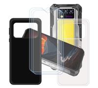 GYDQQKJ Coque pour Oukitel WP100 Titan + 3 pièces Verre Trempé Film Protection écran,Housse Etui Flexible Protection Souple Silicone Gel Transparente + Noir TPU Case Cover pour (6.80")