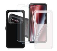 GYDQQKJ Coque pour Oukitel WP300 + 2 pièces Verre Trempé Film Protection écran, Lot de 2 Housse Etui Flexible Protection Souple Silicone Gel Translucide + Noir TPU Case Cover pour (6.80")