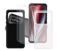 GYDQQKJ Coque pour Oukitel WP300 + 3 pièces Verre Trempé Film Protection écran, Lot de 2 Housse Etui Flexible Protection Souple Silicone Gel Translucide + Noir TPU Case Cover pour (6.80")