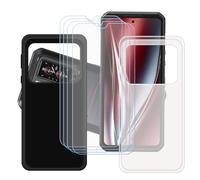 GYDQQKJ Coque pour Oukitel WP300 + 4 pièces Verre Trempé Film Protection écran, Lot de 2 Housse Etui Flexible Protection Souple Silicone Gel Translucide + Noir TPU Case Cover pour (6.80")