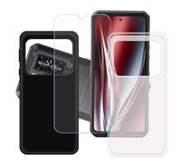 GYDQQKJ Coque pour Oukitel WP300 + Verre Trempé Film Protection écran, Lot de 2 Housse Etui Flexible Protection Souple Silicone Gel Translucide + Noir TPU Case Cover pour (6.80")