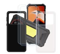 GYDQQKJ Coque pour Oukitel WP53 + 2 pièces Verre Trempé Film Protection écran,Housse Etui Flexible Protection Souple Silicone Gel Transparente + Noir TPU Case Cover pour (6.52")