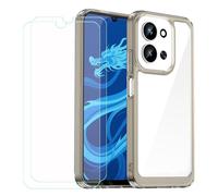 GYDQQKJ Coque pour Redmi 15C 4G + 2 pièces Verre Trempé Film Protection écran,Housse Etui Flexible Souple Silicone Gel Noir Translucide TPU Case Cover pour Redmi 15C 4G (6.90")