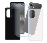 GYDQQKJ Coque pour Tecno Pop 10 4G + 4 pièces Verre Trempé Film Protection écran, Lot de 2 Housse Etui Flexible Protection Souple Silicone Gel Translucide + Noir TPU Case Cover pour (6.67")