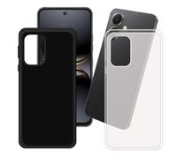 GYDQQKJ Coque pour Tecno Smart 10 4G,2 pièces Housse Etui de Protection Translucide + Noir Souple Gel Silicone TPU Bumper Premium Shell Case Cover pour (6.67")