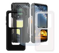 GYDQQKJ Coque pour Ulefone Armor 33 + 4 pièces Verre Trempé Film Protection écran, Lot de 2 Housse Etui Flexible Protection Souple Silicone Gel Translucide + Noir TPU Case Cover pour (6.95")