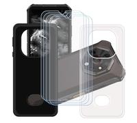 GYDQQKJ Coque pour Ulefone Armor X16 + 4 pièces Verre Trempé Film Protection écran,Housse Etui Flexible Protection Souple Silicone Gel Transparente + Noir TPU Case Cover pour (6.56")
