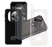 GYDQQKJ Coque pour Ulefone Armor X16 Pro + 2 pièces Verre Trempé Film Protection écran,Housse Etui Flexible Protection Souple Silicone Gel Transparente + Noir TPU Case Cover pour (6.56")