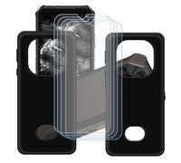 GYDQQKJ Coque pour Ulefone Armor X16 Pro + 4 pièces Verre Trempé Film Protection écran, Lot de 2 Housse Etui Flexible Protection Souple Silicone Gel Noir TPU Case Cover pour (6.56")