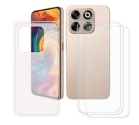 GYDQQKJ Coque pour ZTE Nubia V70 + 3 pièces Verre Trempé Film Protection écran,Housse Etui Flexible Protection Souple Silicone Gel Translucide TPU Case Cover pour (6.70")