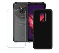 GYDQQKJ DQG Coque pour Ulefone Power Armor 14 Pro + Verre Trempé Film Protection écran,Housse Etui Flexible Protection Souple Silicone Gel Noir TPU Case Cover pour (6.52")