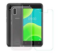 GYDQQKJ DQG Coque pour Wiko Y50 + Verre Trempé Film Protection écran,Housse Etui Flexible Souple Silicone Gel Transparente TPU Case Cover pour Wiko Y50 (5.0")