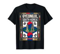Gyeongju Drapeau Corée du Sud Anciens Temples Heritage Vintage T-Shirt