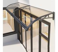GYEQXKT Auvent de Porte extérieure avec Protection UV, Toit en Polycarbonate Transparent, Protection Contre la Pluie et la Neige pour entrée de Patio, auvent de Porche Noir Durable