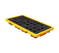 GYEQXKT Bac de rétention modulaire Industriel pour fûts - Bac de Stockage d'huile Robuste, Plateforme en 2 Parties, capacité de Charge élevée (130 x 68 x 15 cm) pour la sécurité des garages et Entre