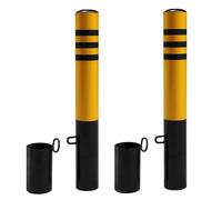 GYEQXKT Borne de sécurité Amovible en Acier de 75 cm (29,5 po) - Barrière de Circulation Durable pour stationnement - Jaune et Noir - Lot de 2 - Idéale pour la Gestion du trafic et Les alertes de sé