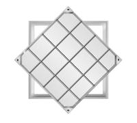 GYEQXKT Couvercle et Cadre de Regard en Acier Inoxydable, Conception Durable et Invisible pour Cour et allée, Couvercle carré de Fosse septique avec Base