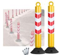 GYEQXKT Ensemble de 2 bornes de signalisation TY 31,5 cm, délinéateurs en Plastique Rouge et Jaune avec boulons d'expansion pour allées et passages piétons. Cônes de signalisation durables pour Une