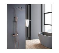 GYEQXKT Ensemble de Douche thermostatique, Ensemble de Robinet de Douche, Ensemble de Douche combiné en Laiton, mitigeur de Douche à Effet Pluie Mural avec Bec de Baignoire, Douche à Main,