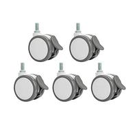 GYEQXKT Lot de 5 roulettes pivotantes M10 x 20 mm pour Chaise de Bureau avec Boulon de Frein, Charge 200 kg, en PU, pour Meubles, Chariot, canapé, lit bébé, Table de Chevet