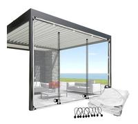 GYEQXKT Rideau de pergola imperméable et résistant pour pergola, Porche, Gazebo, Patio - Panneaux latéraux avec Fermeture éclair pour Une Protection optimale Contre la Pluie et Une intimité préservé