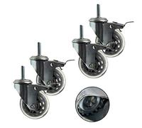 GYEQXKT roulettes pivotantes à Double roulement, silencieuses, avec Tige filetée, pour protéger Vos Tapis et parquets, sans Rayures, pour Chariot médical à étagères, 4 pièces (4 Freins M10