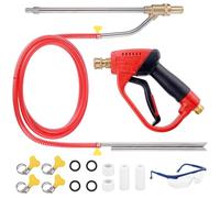 Gyfent Kit de pistolet à sable pour nettoyeur haute pression avec pistolet, 5000 PSI pour nettoyeur haute pression avec 4 buses de rechange et fixation rapide de 0,6 cm pour pistolet à sable abrasif