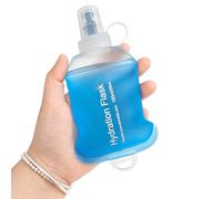 GYGYL Gourde souple de 150 ml en TPU pliable pour sac d'hydratation, gilet de course, bouteille d'eau pliable anti-fuite pour randonnée, cyclisme, escalade, jogging - Bleu