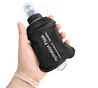 GYGYL Gourde souple de 150 ml en TPU pliable pour sac d'hydratation, gilet de course, bouteille d'eau pliable anti-fuite pour randonnée, cyclisme, escalade, jogging - Noir