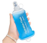 GYGYL Gourde souple de 250 ml, bouteille d'eau souple pliable en TPU pour sac d'hydratation, gilet de course, bouteille d'eau pliable étanche pour randonnée, cyclisme, escalade, jogging - Bleu