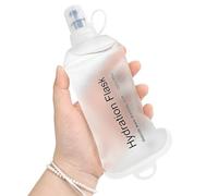 GYGYL Gourde souple en TPU pliable pour sac d'hydratation, gilet de course, bouteille d'eau pliable anti-fuite pour randonnée, cyclisme, escalade, jogging - Blanc