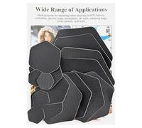 GYGYL Lot de 16 patchs de réparation de doudoune en tissu imperméable, autocollants en nylon pour doudounes, manteaux bouffants, équipement d'extérieur - Formes hexagonales prédécoupées - Noir