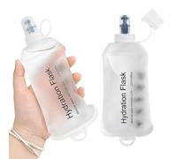 GYGYL Lot de 2 flasques souples en TPU pour sac d'hydratation, gilet de course, bouteille d'eau pliable anti-fuite pour randonnée, cyclisme, escalade, jogging - Blanc