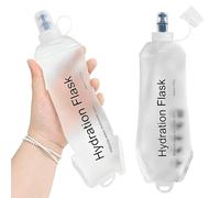 GYGYL Lot de 2 flasques souples en TPU pour sac d'hydratation, gilet de course, bouteille d'eau pliable anti-fuite pour randonnée, cyclisme, escalade, jogging - Blanc - 500 ml