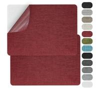 GYGYL Lot de 2 patchs de réparation en lin autocollants pour réparation de canapés, meubles, sacs fourre-tout, sièges de voiture - 20,3 x 28 cm - Bordeaux