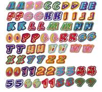 GYGYL Lot de 72 patchs brodés à repasser avec lettres et chiffres de A à Z, chiffres de 0 à 9 pour vêtements, robe, chapeau, chaussettes, jeans - Accessoires de bricolage - Style 2