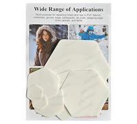 GYGYL Lot de 8 patchs de réparation de doudoune en tissu imperméable, autocollants en nylon pour doudounes, manteaux bouffants, équipement d'extérieur - Formes hexagonales prédécoupées - Blanc crème