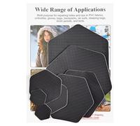 GYGYL Lot de 8 patchs de réparation de doudoune en tissu imperméable, autocollants en nylon pour doudounes, manteaux bouffants, équipement d'extérieur - Formes hexagonales prédécoupées - Noir