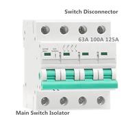 GYH8 Din Rail 4 Pole Isolating switch 400V Main Switch 63A 100A 125A Isolator Breaker CZAOINCU(125A)
