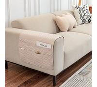 GYHH 1 Pièces Canapé Bras Couvre Protecteurs,Housse Accoudoir Canapé Imperméables Couvertures D'Accoudoir De Canapé Couvre Accoudoirs avec 6 Poches (Beige,50 * 90cm)