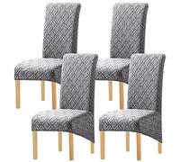 GYHH Extensibles XL Housses De Chaise en Spandex,Housses De Chaises De Salle à Manger, Housses De Protection avec élastique pour Chaises Parsons (Light Grey,4)