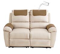 GYHH Housse D'accoudoir De Canapé, Housse D'appui-tête pour Housse De Bras De Fauteuil Inclinable, Housse De Fauteuil Antidérapante Matelassée (Camel,2 Seat Recliner | 4 pc)