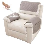 GYHH Housse D'accoudoir De Canapé, Housse D'appui-tête pour Housse De Bras De Fauteuil Inclinable, Housse De Fauteuil Antidérapante Matelassée (Light Gray,1 Seat Recliner | 3 pc)