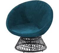 GYHH Housse De Chaise De Soucoupe Ronde en Velours, Housse Uniquement Housse De Chaise De Lune Amovible pour Adultes Soucoupe Chaise Meubles Protecteur (Deep Teal,Large)