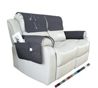 GYHH Housse De Fauteuil Inclinable Matelassée pour Canapé Relax, Housse D'accoudoir De Canapé Imperméable Et Antidérapante pour Fauteuil Protection (Dark Grey,2 Places)